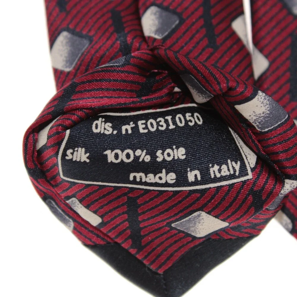 Italo Ferretti NWT Neck Tie in Red Geometric Print 100% Silk Made in Italy